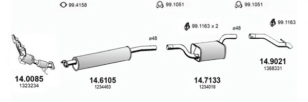 ASSO ART3371 Exhaust System